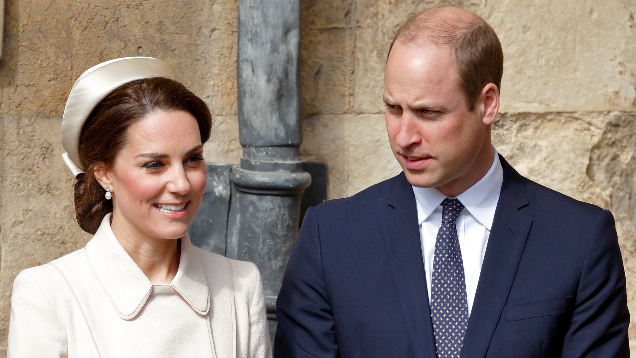 Catherine, Princess of Wales and Prince William attend the traditional Easter Sunday church service at St George&#039;s Chapel, Windsor Castle on April 16, 2017