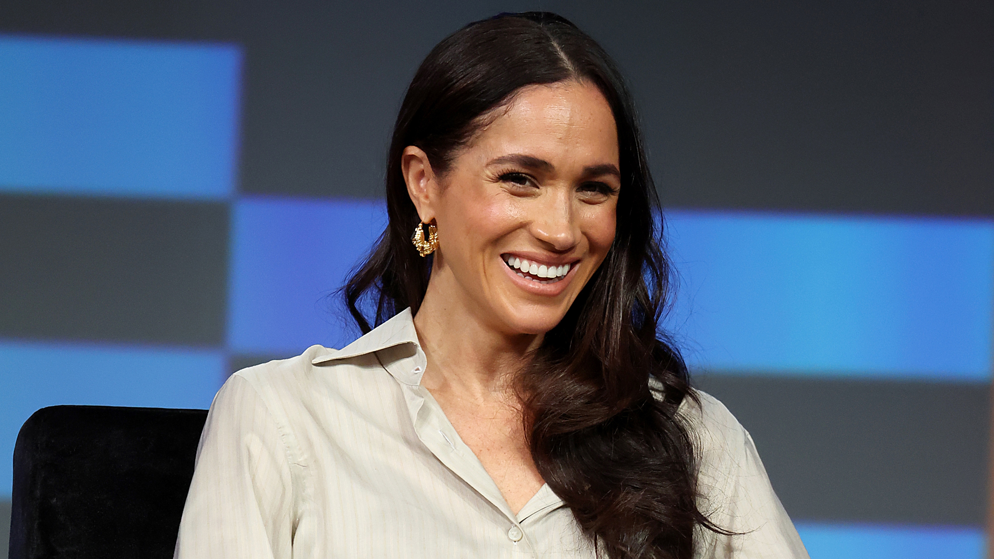 Meghan, Duchess of Sussex speaks onstage during the Breaking Barriers, Shaping Narratives: How Women Lead On and Off the Screen panel