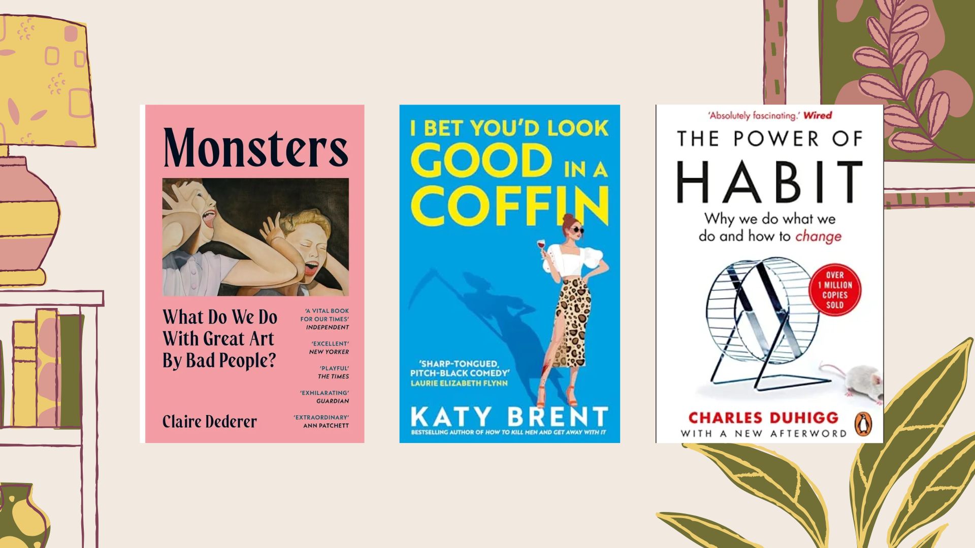 three of the best Amazon book deals on a pink background